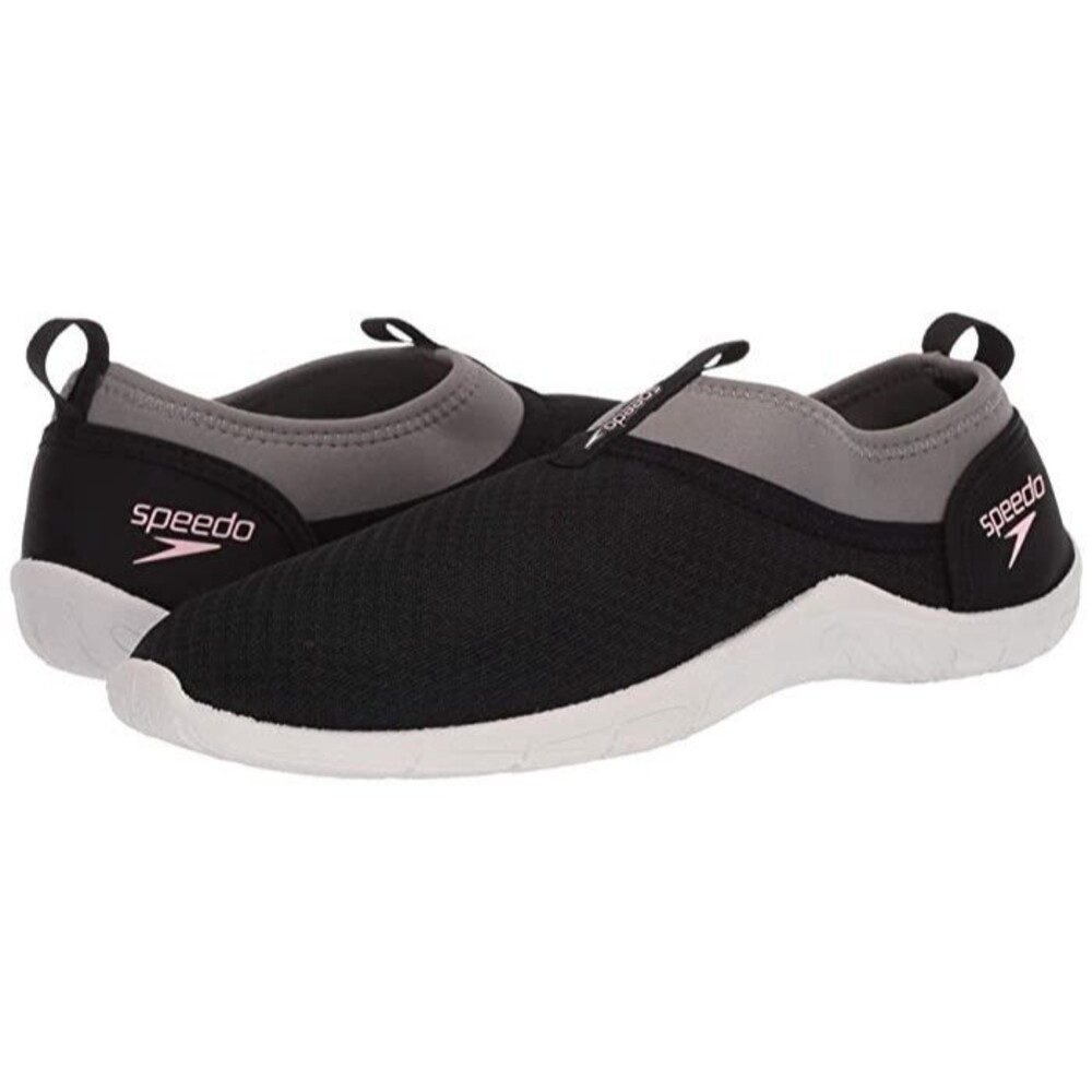 Speedo Womens Tidal Cruiser Water Shoes Size 11 Black Gray Slip On NEW